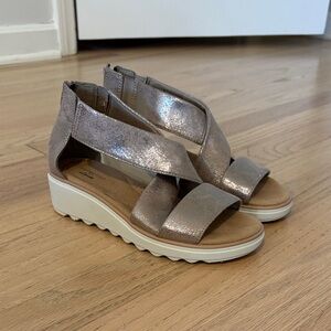 Clarks Metallic Wedge Sandals